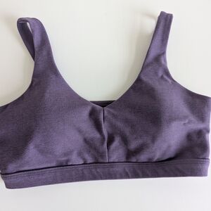 Purple Sports Bra with Wide Straps and Elastic Band